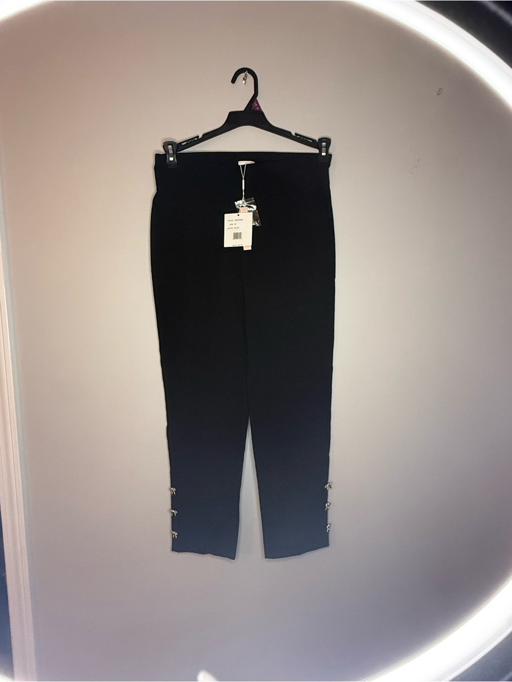 Zac & Rachel Black Women’s Slim Ankle Pants with Side Hardware
